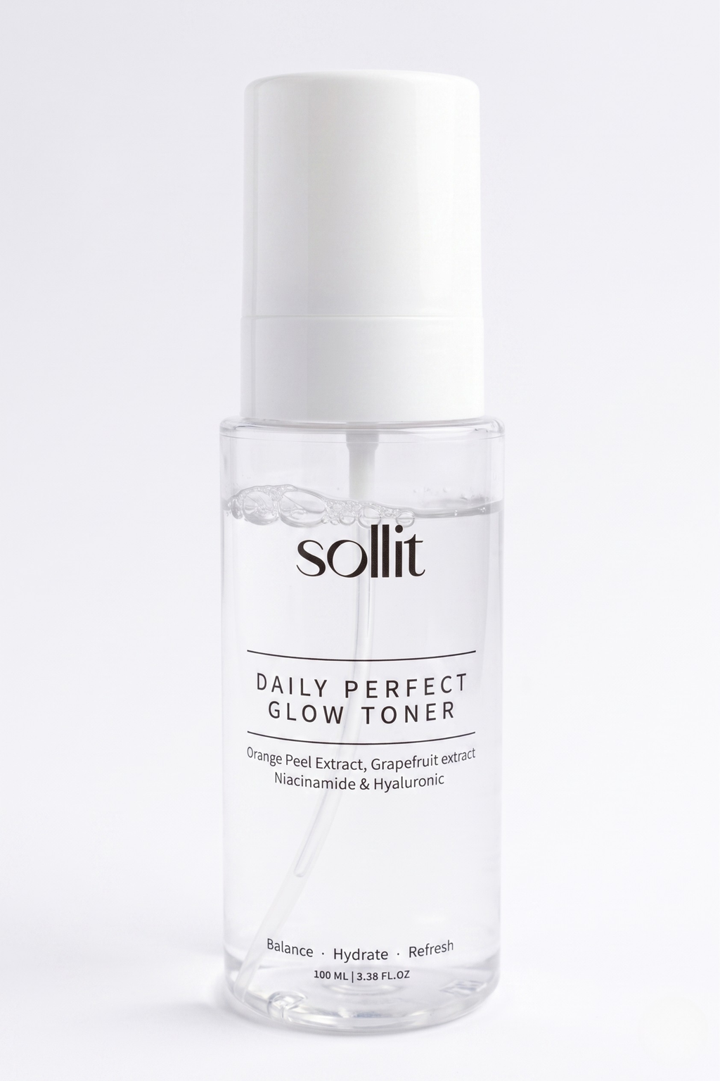 Sollit Daily Perfect Glow Toner | Orange Peel, Grapefruit & Cucumber Extract | Niacinamide & Hyaluronic Acid Toner | Hydrating & Refreshing Face Toner | 100ml