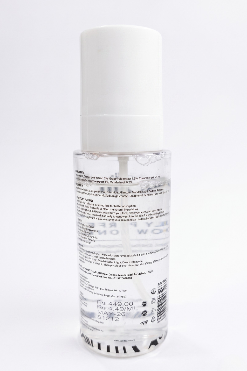 Sollit Daily Perfect Glow Toner | Orange Peel, Grapefruit & Cucumber Extract | Niacinamide & Hyaluronic Acid Toner | Hydrating & Refreshing Face Toner | 100ml
