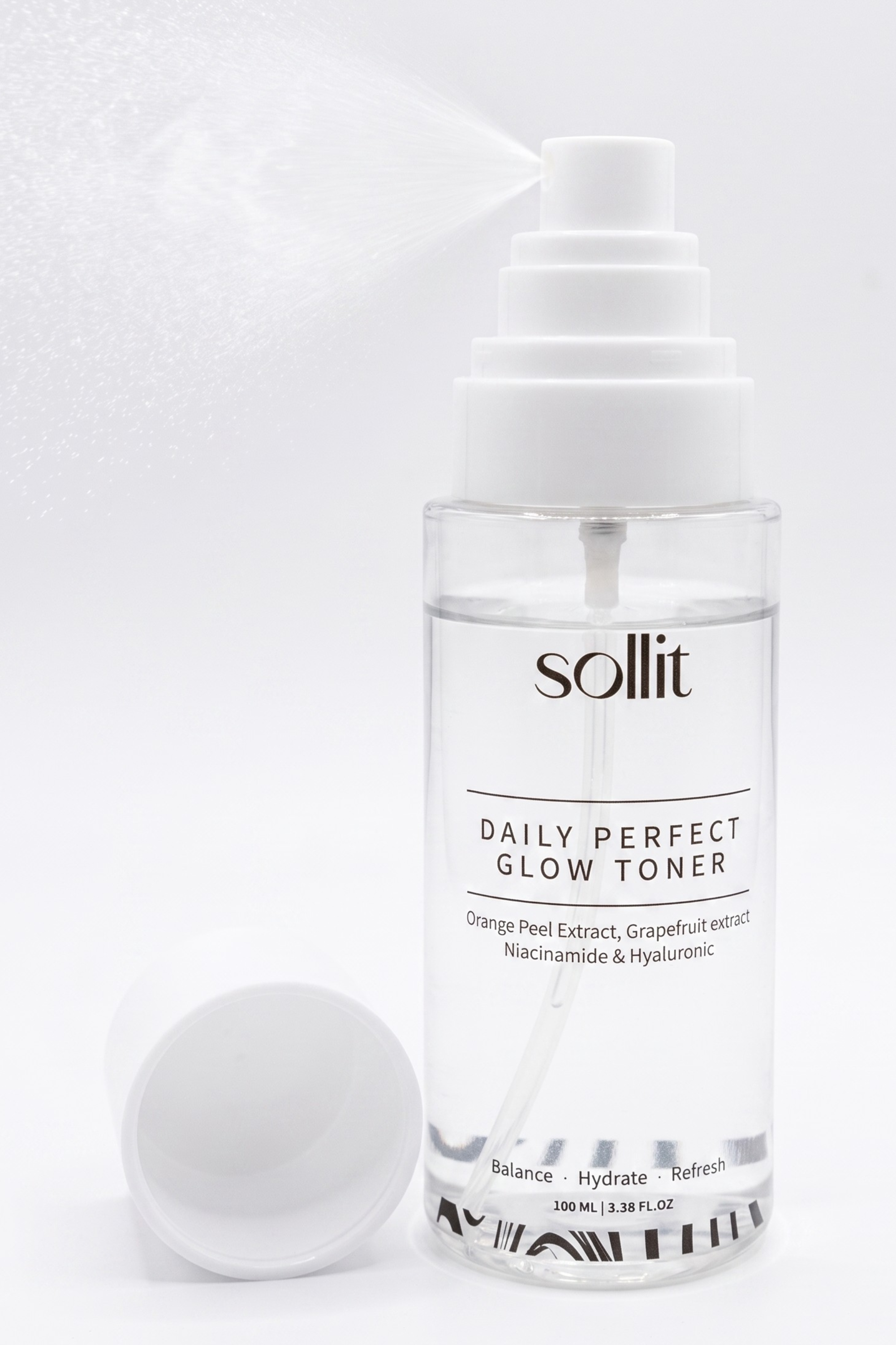 Sollit Daily Perfect Glow Toner | Orange Peel, Grapefruit & Cucumber Extract | Niacinamide & Hyaluronic Acid Toner | Hydrating & Refreshing Face Toner | 100ml