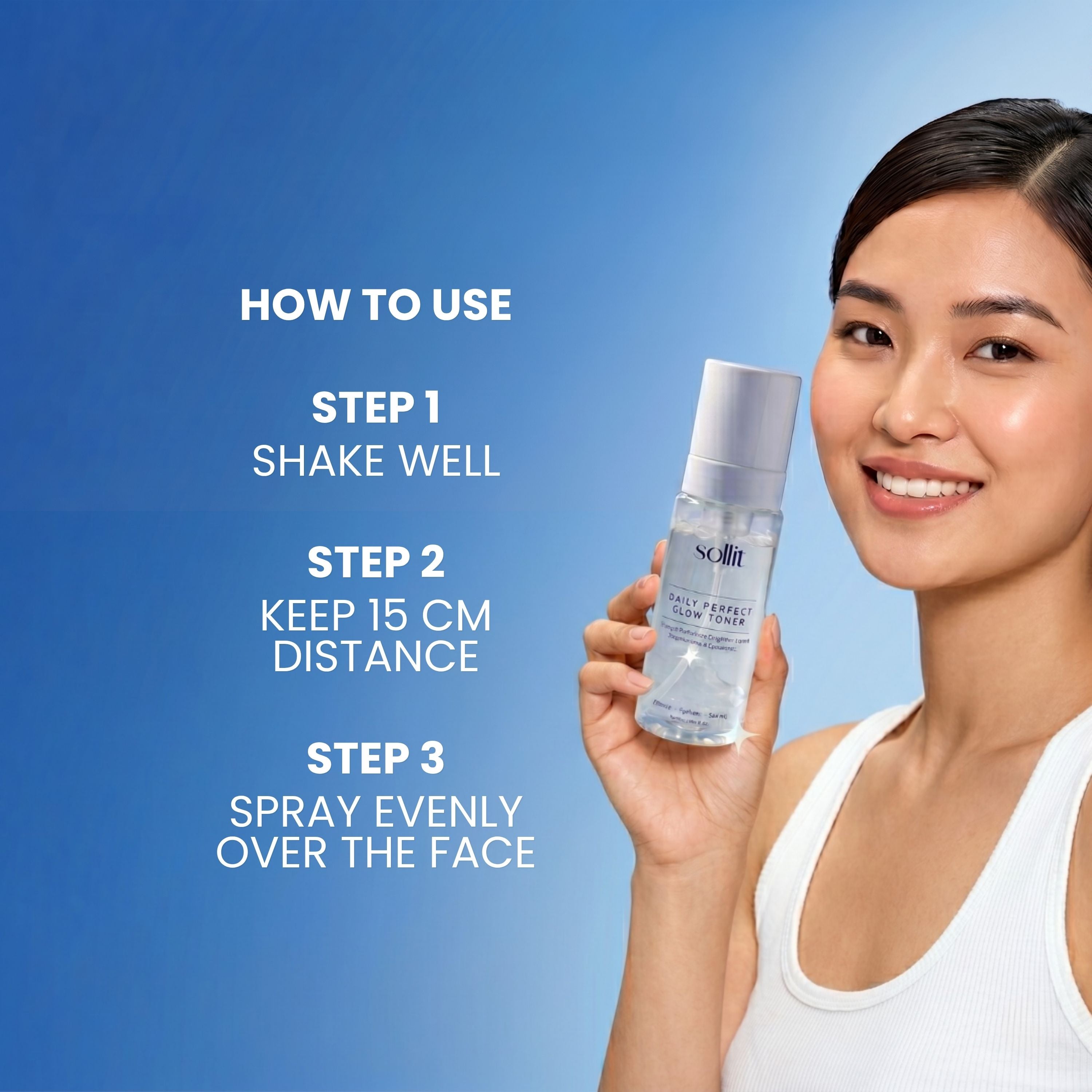 Sollit Daily Perfect Glow Toner | Orange Peel, Grapefruit & Cucumber Extract | Niacinamide & Hyaluronic Acid Toner | Hydrating & Refreshing Face Toner | 100ml
